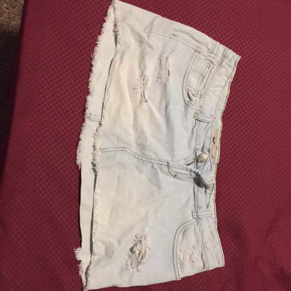Distressed skirt.